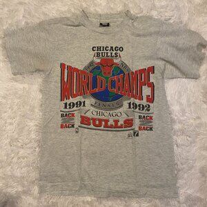 Vintage Chicago Bulls T Shirt 1992 NBA Finals World Champs Michael Jordan Medium